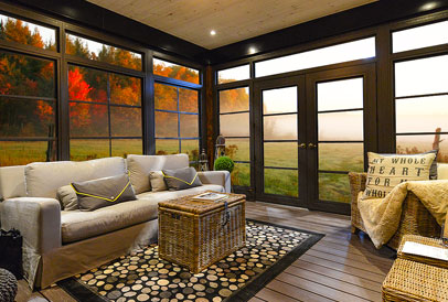 A sunroom addition